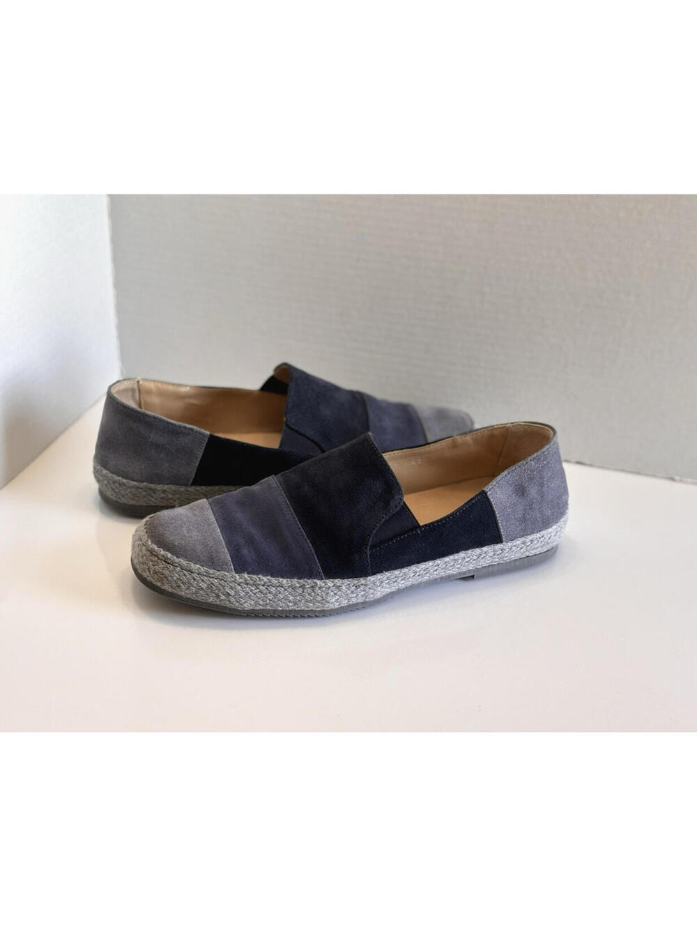 Brunos Firenze Alan Espadrille Loafers Men’s 42/9 Striped Blue Suede Comfy Italy